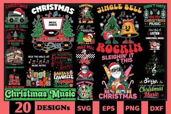 Christmas Music SVG Bundle: Graphics for Crafts and Campaigns