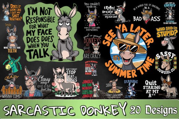 Sarcastic Donkey SVG Bundle: Graphics and Crafts for Bold Branding