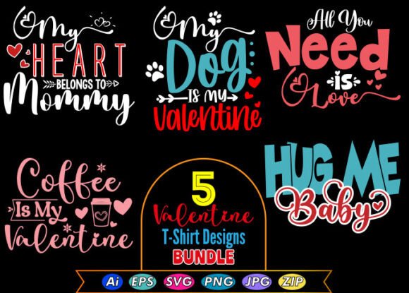 Valentine T Shirt Designs Bundle Graphics and Crafts