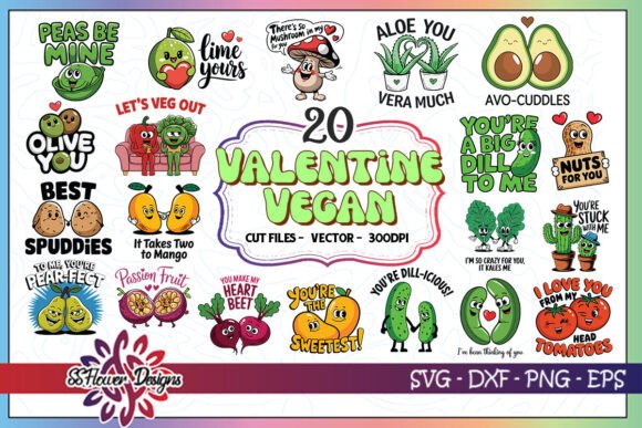 Valentine Vegan SVG Bundle: Graphics for Crafts